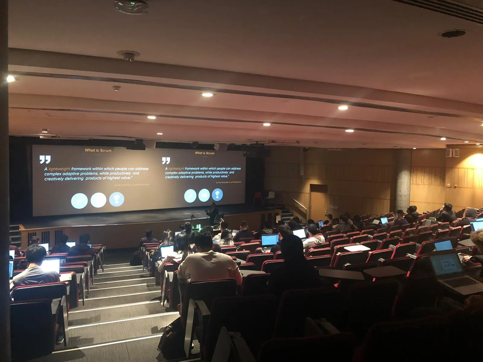 Anit speaking to a full room